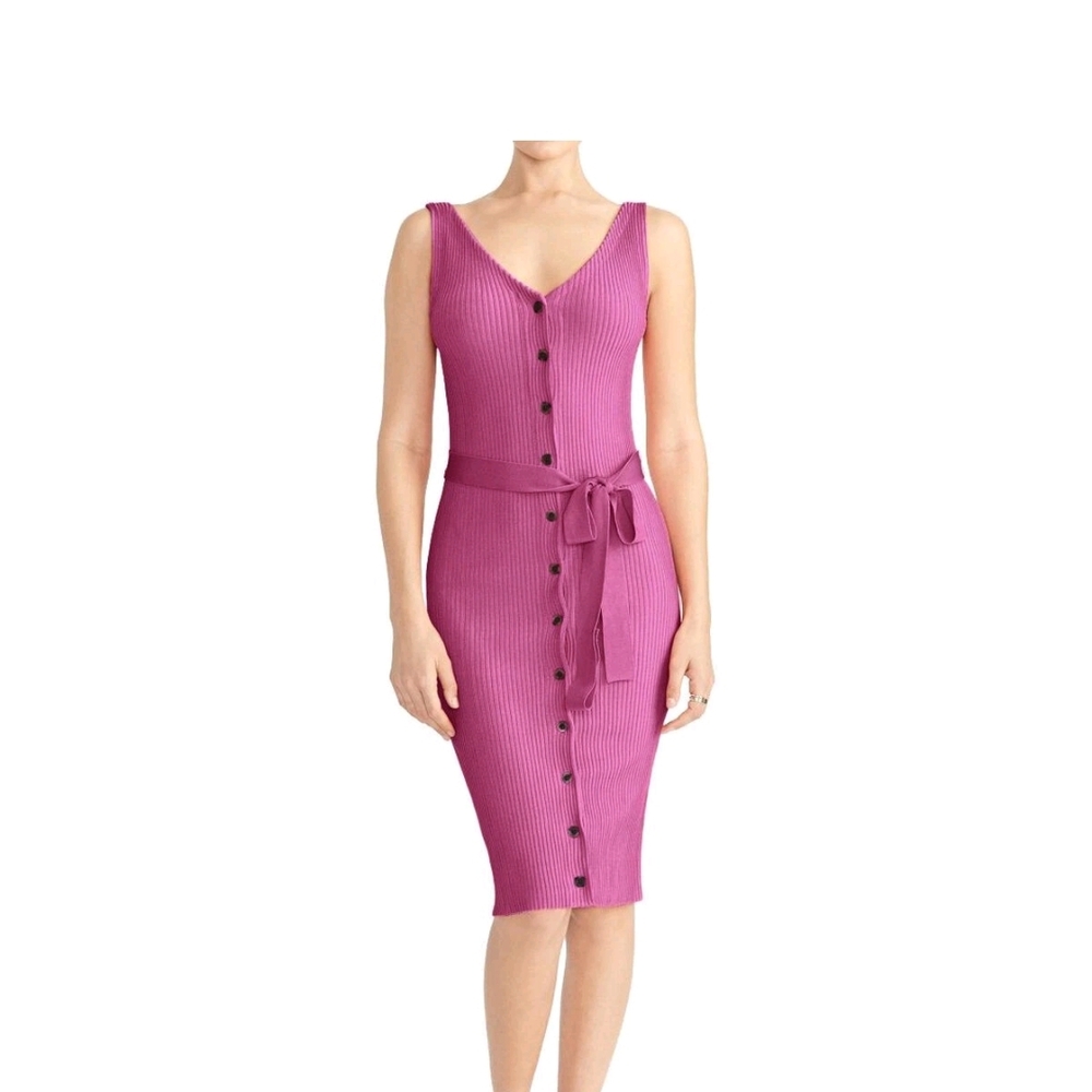 RACHEL Rachel Roy Pink Button-Down Midi Dress